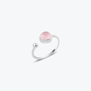 Stříbrný prsten s růženínem nastavitelný - Ag925