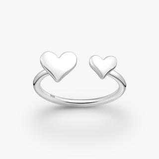 Stříbrný prsten Srdce nastavitelný - Ag925