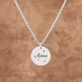 Stříbrný řetízek s gravírováním pro maminku „Máma a hvězdy“ - Ag925