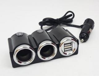 Automodul NAP 2-2 USB, autorozdvojka - autoadaptér, 2ks autozásuvky 12V a 2x USB zásuvky 5V