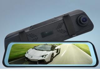 CAR CAM HT6021 Mirror, Full HD autokamera ve zpětném zrcátku se zadní kamerou, 22cm velký displej