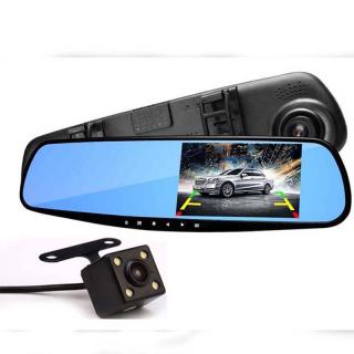 CAR CAM SF7003 Mirror - duální kamera s LCD 4,3  ve zpětném zrcátku do auta, zadní kamera