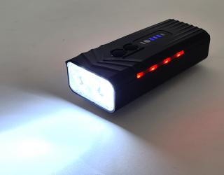 Cyklo light HT 4769 Profesional - výkonná dobíjecí přední LED svítilna na kolo s bočním svitem červené barvy, nabíjení z USB