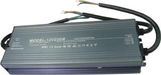 DE LED 250W - výkonný, vodotěsný elektronický spínaný zdroj 230V / 12V - 20,8A, max. 250W, IP67
