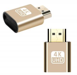 Emulátor HDMI AK53 - plug, emulátor monitoru HDMI pro vytvoření virtuálního displeje pro usnadnění nastavení grafické karty Barva: Zlatá