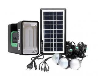GD Lite 10 solar - cestovní sada - FM rádio, přehrávač MP3, 4x světelo, solární panel, vestavěný dobíjecí akumulátor a napájecí zdroj USB