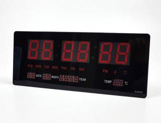 Hodiny TL3515 Digital RED - digitální nástěnné hodiny s kalendářem, teploměrem a budíkem