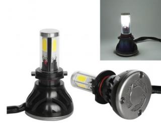 LED 2x H4-60W AKTIV - 2ada 2x automobilová LED žárovka s větráčkem, patice H4, 60W, svit bílá, 7200lm, napájení 9-32V