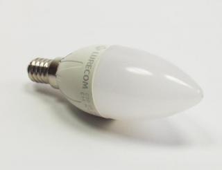 LED C30AP-6W E14BT  4949 - 6W LED žárovka s malým závitem E14, 500lm, 230V, svit bílá teplá