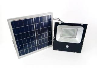LED FLOOD 100W-5054 PIR SOLAR, venkovní dobíjecí LED reflektor 100W, solární panel, PIR čidlo