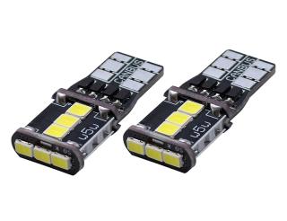 LED W5W T10 3030-9 CAN BUS - 2x 12V LED žárovka 3W do auta s předním i bočním svitem, patice T10 W5W, CAN BUS