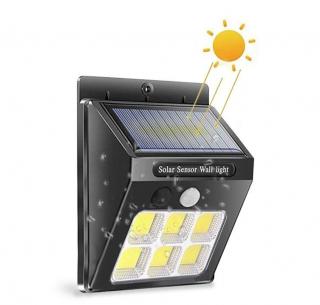 LED YX601 PIR SOLAR - venkovní nástěnné LED svítidlo se solárním panelem a pohybovým čidlem