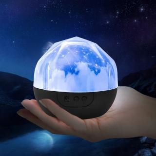 Projektor LED MAGIC DIAMONDS - noční nebe s časovačem, 5 variant projekčních motivů, napájení z USB