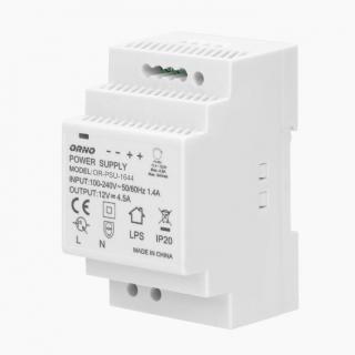 PSU 1644-12V DIN - elektronický zdroj - napájecí adaptér na lištu DIN, výstupní napětí 12V DC, max. 4,5A, 54W
