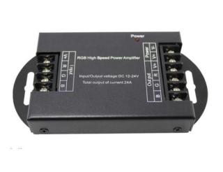 RGB zesilovač 288-576W - tříkanálový 12V a 24V RGB zesilovač 288W (12V) 576W (24V) pro zvýšení výkonu RGB kontroleru LED pásků