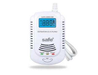 SAFE 808 COM - chytrý detektor s hlasovým varováním, detekuje CO, zemní plyn, propan butan, nap 230V+9V baterie