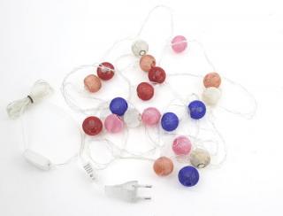 VOR-IN20BT barevné minikoule - vánoční řetěz 20x LED barevné, drátové mini koule, svit bílá teplá