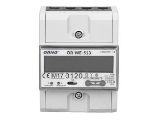 WE 513 - 3 fázový měřič spotřeby energie na DIN lištu, certifikát MID, max. 3 x 5 (80)A