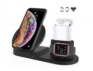 WIRELESS FAST CHARGER 3IN1 - rychlonabíjecí stanice pro bezdrátové nabíjení mobilu, hodinek a sluchátek