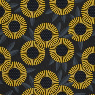 Látka s potiskem nepromokavý polyester - geometrické slunečnice
