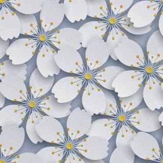 Látka s potiskem nepromokavý polyester - japonský třešňový květ