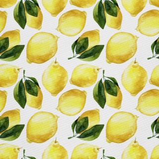 Látka s potiskem nepromokavý polyester - Malované citrony 2