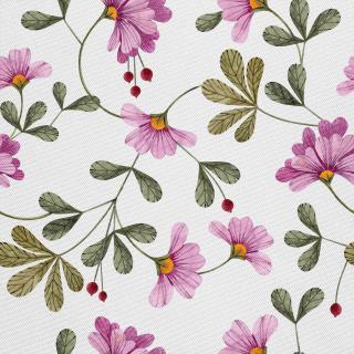 Látka s potiskem nepromokavý polyester - malované květiny 11