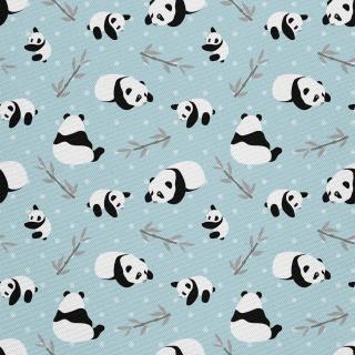 Látka s potiskem nepromokavý polyester - panda s větvičkami