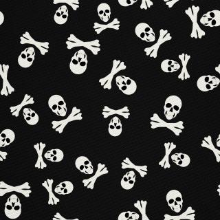 Látka s potiskem nepromokavý polyester - pirátský symbol