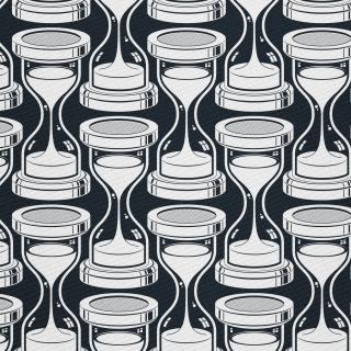 Látka s potiskem nepromokavý polyester - přesýpací hodiny