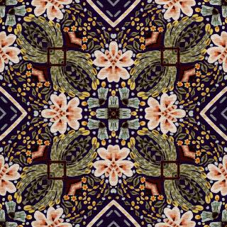 Látka s potiskem nepromokavý polyester - rustikální květinové pozadí