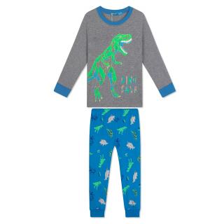 Kugo chlapecké pyžamo (MP1553) Barva: šedá s modrými kalhotami, Velikost: 110