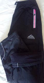 Kugo zateplené šusťákové kalhoty (DK7098M) Barva: Černá s růžovým zipem, Velikost: 146