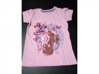 Texface dívčí tričko s kr. rukávem (Hlava koně) Barva: Růžová, Velikost: 122