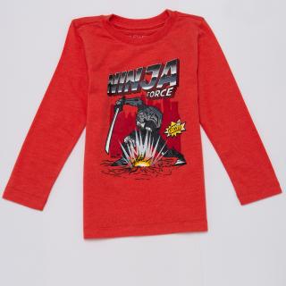 Wolf chlapecké tričko s dlouhým rukávem (S2931) Barva: Červená, Velikost: 98