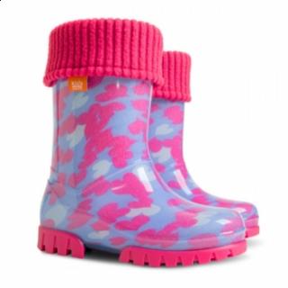 dětské zateplené holiny DEMAR TWISTER  LUX 0038 C srdíčka 20-27