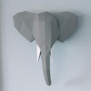 Slon – šedý | Papírový model | PaperTime