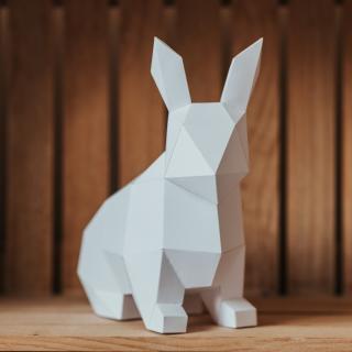 Zajíček – bílý | Papírový model | PaperTime