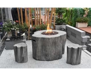 Stůl s ohništěm - WARREN GRAY - šedý