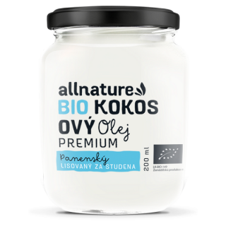 Allnature - BIO Kokosový olej Premium - 200g - po expiraci