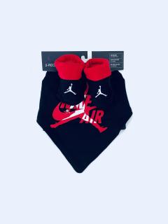 Air Jordan Air Jordan Blck stylový dětský šátek na hlavu Nike Air a ponožky set 2 ks - Dítě 0-6 měsíců / Černá / Air Jordan / Chlapecké