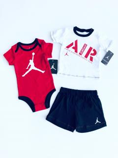 Air Jordan Air Jordan stylové chlapecké sportovní body, triko s motivem a kraťasy set 3 ks - Dítě 3-6 měsíců / Vícebarevná / Air Jordan / Chlapecké