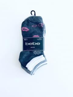 Bebe BEBE Crew Multi stylové ponožky 6 párů - 35-43,5 / Šedá / Bebe