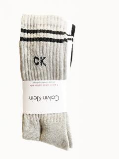 Calvin Klein Calvin Klein Crew Logo Stripe ll pohodlné ponožky 3 páry - UNI / Vícebarevná / Calvin Klein