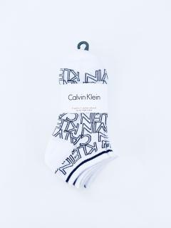 Calvin Klein Calvin Klein Crew Logo white stylové bavlněné ponožky 5 párů - UNI / Bílá / Calvin Klein