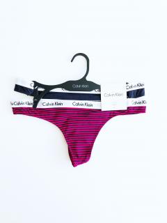 Calvin Klein Calvin Klein Crew Stripe stylová pohodlná tanga s logem po celém obvodu 2 ks - XS / Vícebarevná / Calvin Klein