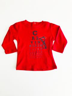 Calvin Klein Calvin Klein Deep Red stylové dětské triko s dlouhým rukávem - Dítě 6-9 měsíců / Červená / Calvin Klein / Unisex