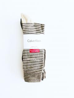 Calvin Klein Calvin Klein High Crew Stripe pohodlné vysoké ponožky s motivem a logem CK 4 páry - UNI / Vícebarevná / Calvin Klein
