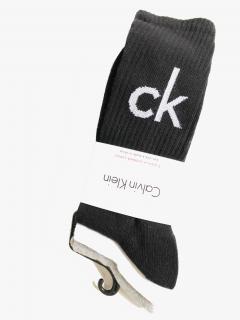 Calvin Klein Calvin Klein Monogram 2 Rib stylové vysoké bavlněné ponožky s logem CK 3 páry - UNI / Černá / Calvin Klein