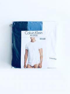 Calvin Klein Calvin Klein pohodlná bavlněná trika Classic Fit s mini nápisem 3 ks - M / Modrá / Calvin Klein